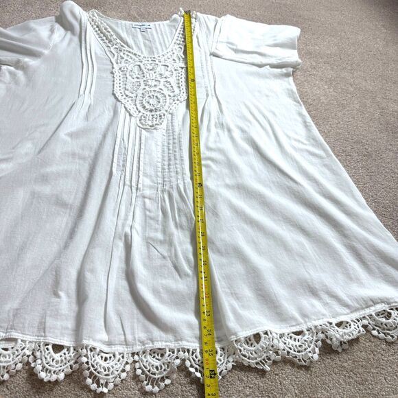 Swimsuits For All Swimsuit Cover Up Women's SIZE 18/20 Short Tab Sleeve White - Picture 12 of 16